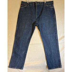WRANGLER FR Original Fit Mens Jeans 42 x 31 Dark Wash Flame Resistant FR13MWZ